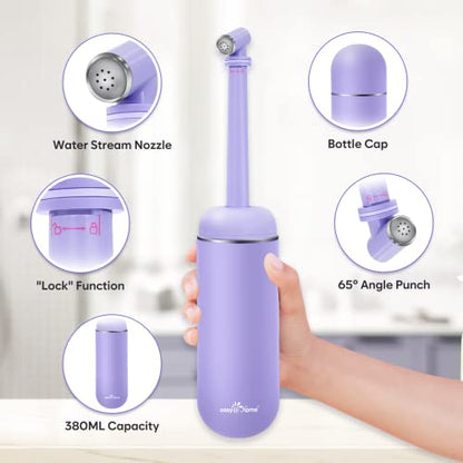 Easy@Home Portable Peri Bottle for Postpartum & Perineal Care: Handheld Bidet Perfect for Personal Hygiene Cleaning & Travel Friendly | 380ml Leakproof & Convenient Design | BPA-Free | EPB-01 Purple - color: Purple