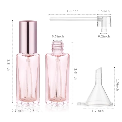 YOCASII Glass Travel Perfume Bottle Refillable, 10ml Perfume Bottles, Pocket Perfume Spray Bottle Atomizer, 4PCS Refillable Perfume Bottle for Travel - color: Color-A
