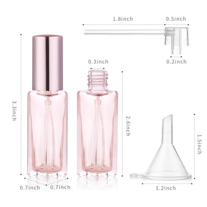YOCASII Glass Travel Perfume Bottle Refillable, 10ml Perfume Bottles, Pocket Perfume Spray Bottle Atomizer, 4PCS Refillable Perfume Bottle for Travel - color: Color-A