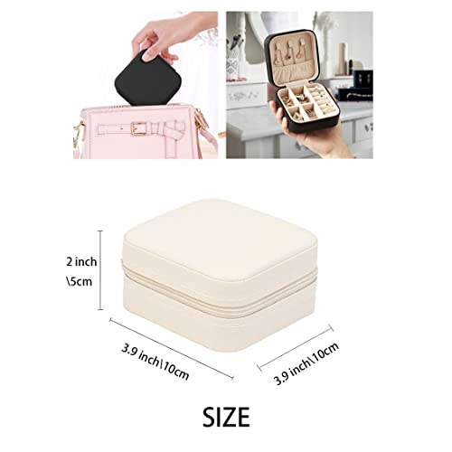 ZPROW Travel Jewelry Case, Mini Portable Jewelry Travel Boxes, Small Jewelry Organizer for Rings, Earrings, Pendants, Watches, Necklaces, Lipsticks Organizer Storage Holder Case (White-6packs) - color: A6 - White 6 Packs