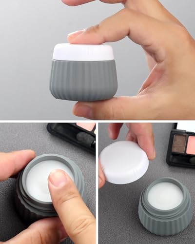 Mrsdry Travel Bottles - 8 Pack, TSA Approved Travel Size Toiletries, Leak Proof Silicone Squeezable Containers in Clear Bag - color: Black Gray, size: Bottle 3oz Jars 1oz