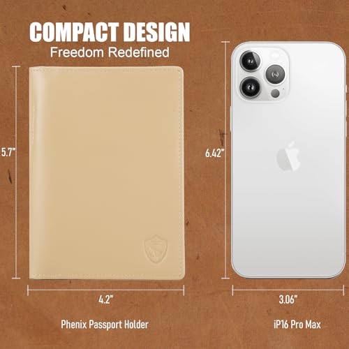 STAR VISTA Phoenix Leather Passport Holder, Calfskin Travel Wallet - RFID Blocking, ID Window, Zipper Pocket, Pen & Notebook Included, Ivory - color: Ivory Calfskin