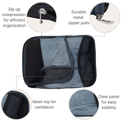 Baggallini Compression Cube 3-piece set - Lightweight Compression Packing Cubes for Travel - color: MIST