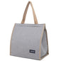 Insulated Lunch Bag for Work, 10.2"x5.9"x10.2" Oxford Waterproof Striped Canvas Tote Bag - color: Grey