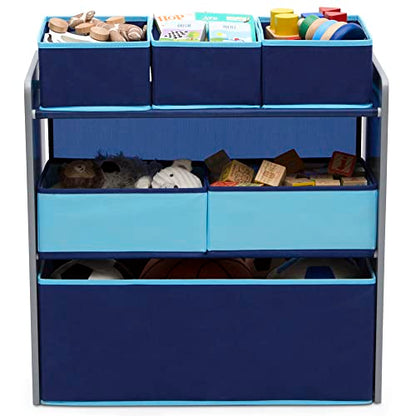 Delta Children Design and Store 6 Bin Toy Organizer, Grey/Blue - color: Grey/Blue