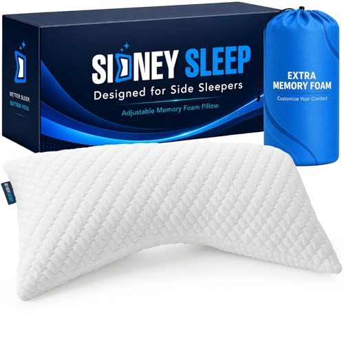 Sidney Sleep Adjustable Curved Pillows for Neck and Shoulder Support with Extra Shredded Fill - Cervical Contour Pillow for Side and Back Sleeper - King Size - 19"x36" CertiPUR-US Certified (White) - color: White, size: King (Pack of 1)