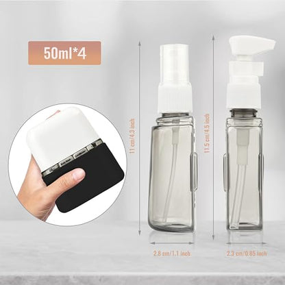 Bpluma Travel Bottles, Leak Proof Containers For Toiletries TSA Approved Airplane Accessories Kits For Liquid With Labels - color: Pack of 4 - Black