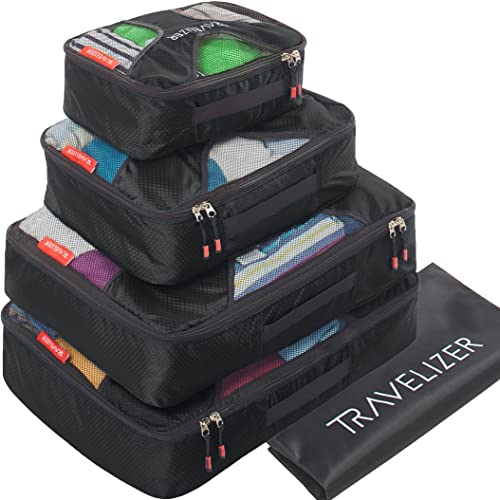 Travel Packing Cubes 5 pcs Luggage Organizer Set for Bag & Suitcase - color: Anthracite