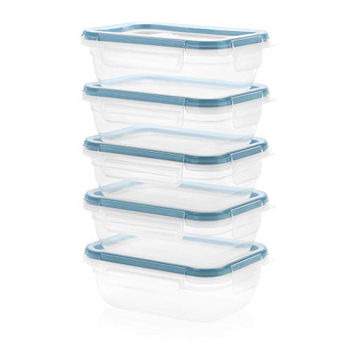 Snapware Plastic Total Solutions (5-Pack, 3 Cup) Food Storage Containers Set, Airtight & Leakproof Plastic Locking BPA-Free Lids Tupperware, Freezer Dishwasher Microwave Safe - size: 5 Pack, style: 3 Cup
