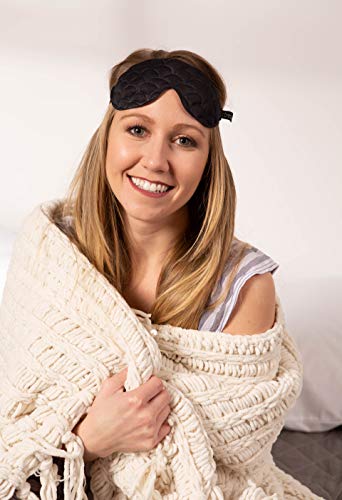 Bucky Ultralight Comfortable Contoured Travel and Sleep Eye Mask, Black Scallop, One Size - color: Black Scallop