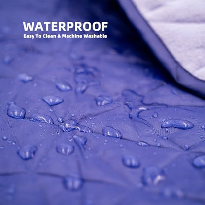 Large Outdoor Waterproof Blanket Extra Thick Fleece Stadium Blanket for Camping, Car, Pet, Picnics - Windproof, Wearable, Machine Washable 80" x 58" (Blue Purple) - color: Blue Purple