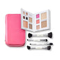 Woosh Beauty, Jetsetter Bundle in #1 Light, Fold Out Face Non-Refillable, Essential Brush Set, Travel Case in Hot Pink