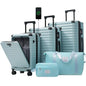 Merax Luggage Sets Front Opening, 3 Piece Hardshell Suitcase with Spinner Wheels and Bags,Lightweight Carry on Luggage with USB Port and Cup Holder,20+24+28,Light Blue - color: Light Blue, style: Front Open-20/24/28