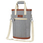 opux Two Bottle Wine Bag Carrier Tote, Insulated Leakproof 2 Bottle Wine Cooler Bag for Travel BYOB Picnic, Portable Wine Case, Gift for Men Women Wine Lover Birthday Party Christmas, Navy Stripes - color: Navy Stripes