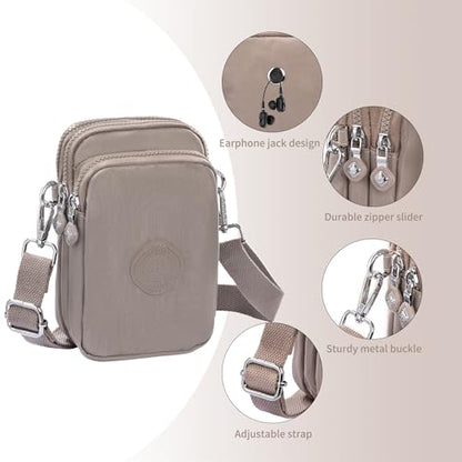 Small Crossbody Bags for Women Cell Phone Cross body Purses with Adjustable Strap & Headphone Jack, Shoulder Bag - color: Black