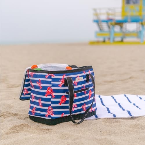 SCOUT The Stiff One - Large, Soft, Lightweight, Insulated Cooler with Hard Bottom, Beach, Family, Travel, Picnic Cooler - color: Catch of the Day