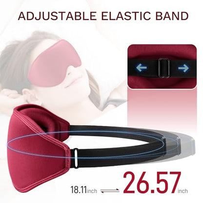 FlyCoco 99% Fully Block Out Light Eye Sleep Mask, 3D Deep Contoured Eyes Cover Zero Pressure, Long Lash Extension Eyes Mask with Adjustable Straps for Sleeping Travel Home Nap Rest Women Men (Red) - color: Red