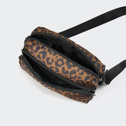Pander Crossbody Sling Bag – Everyday Purse with Adjustable Strap, Perfect for Travel, Errands, and Daily Use - color: Midnight Leopard