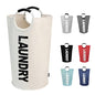 DOKEHOM 125L X-Large Laundry Basket, Collapsible Laundry Bag, Freestanding Tall Clothes Hamper, Foldable Washing Bin (Beige) - color: Beige, size: 125L
