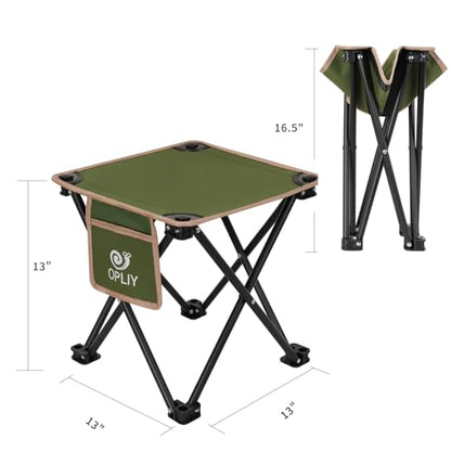 Opliy Camping Stool 2 Pack,Portable Folding Stool for Outdoor Gardening and Beach Hiking Fishing,Foot Stool with Carry Bag (Green) - color: Green
