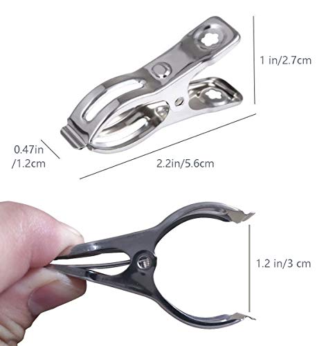 Clothes Pins 32 Pcs Metal Beach Chair Towel Clips,Heavy Duty Stainless Steel Clothespin, Row Cover Clips,Garden Clips,Greenhouse Clamps