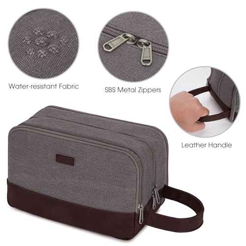WANDF Travel Toiletry Bag for Men Large Toiletries Shaving Bag Water Resistant Hanging Dopp Kit Travel Accessories Bag for Women Men (Taupe) - color: Taupe