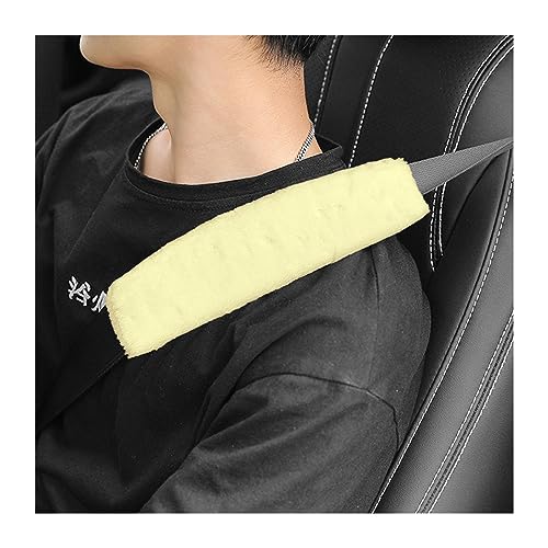 Ziciner 2 Packs Car Seatbelt Covers Shoulder Pad, Universal Soft Faux Sheepskin Shoulder Cover for Comfortable Driving, Fluffy Seat Belt Protector Help to Protect Your Neck and Shoulder (Beige) - color: Beige