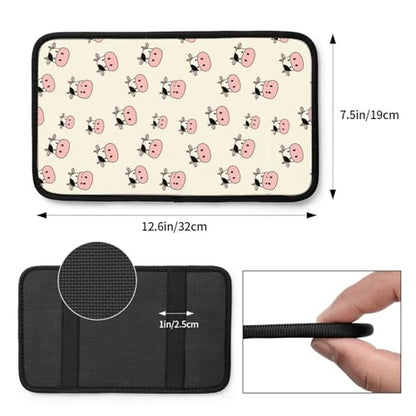 Non-Slip Auto Center Console Cover Funny Cow Face Print, Car Armrest Cushion, Interior Accessories for Vehicles - color: Picture (878)