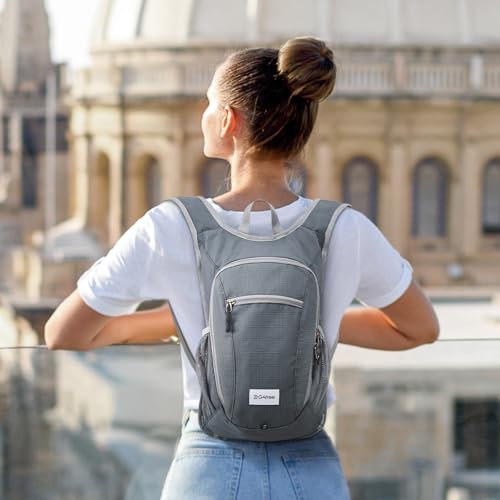 G4Free 10L/15L Hiking Backpack Lightweight Packable Hiking Daypack Small Travel Outdoor Foldable Shoulder Bag - color: Grey Checkered, size: 10L