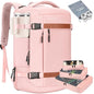 42L Travel Backpack with 4 Packing Cubes, TSA Friendly Flight Approved Carry-On Bag, Water-Resistant Weekender Business Backpack for Men Women, Fits 17.3" Laptop - color: Pink