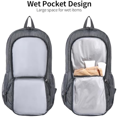 FENGDONG 35L Lightweight Foldable Waterproof Packable Travel Small Hiking Backpack Daypack for men women - color: A6-dark Gray