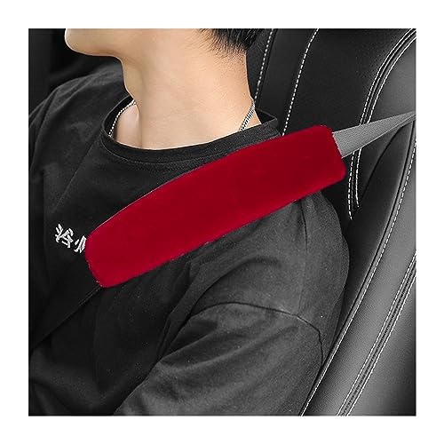 Ziciner 2 Packs Car Seatbelt Covers Shoulder Pad, Universal Soft Faux Sheepskin Shoulder Cover for Comfortable Driving, Fluffy Seat Belt Protector Help to Protect Your Neck and Shoulder (Wine Red) - color: Wine Red