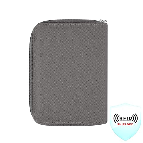 Travelon RFID Blocking Passport Zip Wallet - color: Smoke