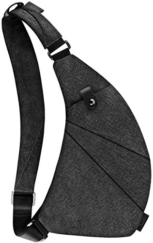 MRang Sling Crossbody Bags Trendy Travel Anti Theft Safe Purse Bags for Women Men Waterproof - color: Strap on Left Shoulder-black