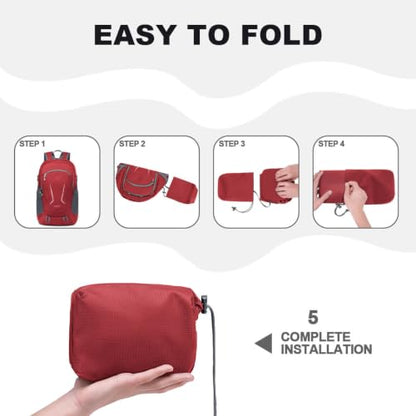 MIYCOO Backpack - Ultra Lightweight Packable Backpack for Travel Camping, Hiking Back Pack Waterproof Foldable Daypack for Men Women Red - color: Red