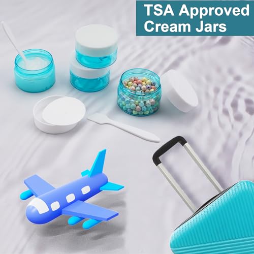 Cosywell Travel Containers for Toiletries Leak Proof Small Travel Containers with Lids 1 Oz 4 Pack Plastic Travel Jars for Creams TSA Approved Travel bottles for Lotion Makeup Cosmetics (Blue) - color: E-1oz Blue