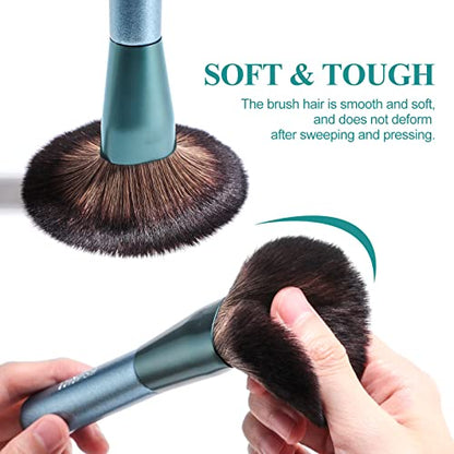 BS-MALL 14 Pcs Makeup Brushes Set with 1 Pcs Makeup Sponge – Essential Foundation Powder Concealers, Eye Shadows, Blush Makeup Brushes with Travel Makeup Case (Z-Blue) - color: Z-Blue