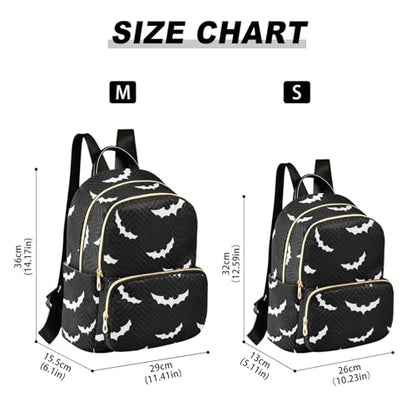 Women Fashion Backpack Purse Casual Lightweight Travel Shoulder Bag Halloween Bat Gothic Rucksack Ladies Bag, Small - color: Halloween Bat Gothic, size: Small