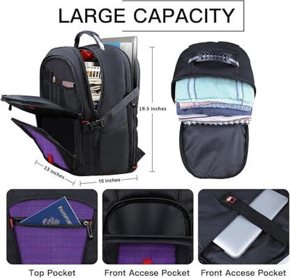 ANTERK Extra Large Backpack, Travel Laptop Backpack, Sturdy TSA Water Resistant 17.3 Inch Carry on Backpacks, Anti Theft Business Computer Backpacks Gifts for Men Women, Purple - color: Purple, size: 17 inch