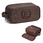 Janhavi Leather Toiletry Bag for Men, Personalized Laser Engraved Initials & Wheat, Toiletry Bag For Shower Caddy, Cruise Ship Essentials, Groomsmen Gifts, Men's Accessories (Medium, Dark Brown, E) - color: Dark Brown, style: E