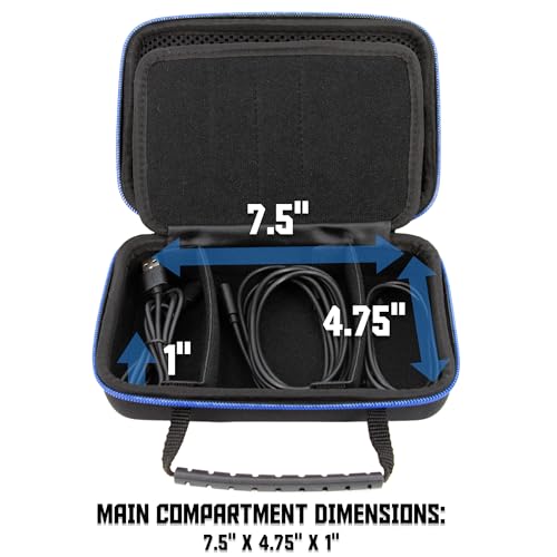 CASEMATIX Hard Shell Electronics Organizer Travel Case with 2 Adjustable Cable Bag Dividers, 3 Zipper Pouches and Elastic Cable Loops - Compact and Protective Charger & Travel Cord Organizer
