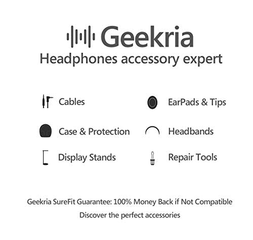 Geekria Headphones Pouch, Compatible with Sony WH-1000XM6, WH-1000XM4, Bose QC Ultra II, QC 45 and More, Universal Headset Pouch/Portable Travel Bag (Black PU)