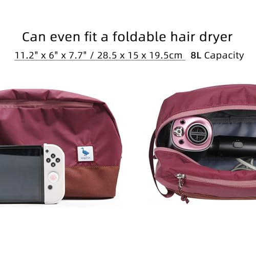 Travel Toiletry Bag For Women, 8L Large Packing Cube with Waterproof TPU Wet/Dry Compartment - color: Valkyrie Red, size: 8L