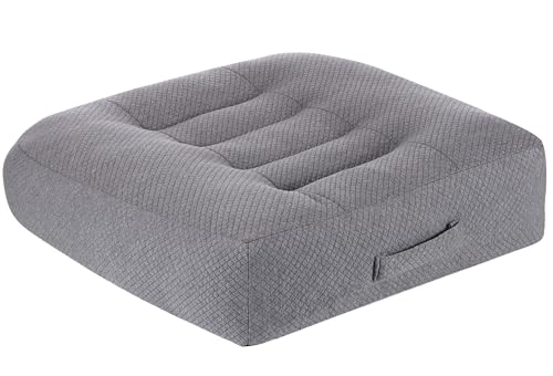 WSGJHB Office Chair Cushion Pillow Adult Car Booster Seat Cushions for Short People Effectively Increase Field of View Lower Back Fatigue Relief, for Cars, Office, Home Anti-Slip 18x18x4.7 inchs Gray - color: Gray