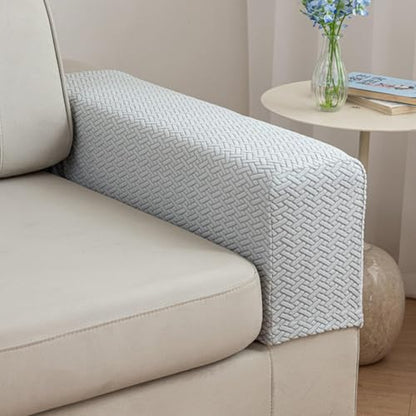 Yoovat Couch Arm Covers Sofa Arm Cover armrest Covers for Sofa Couch Armrest Cover Chair Arm Cover Set of 2 (Texture-Light Gray, Medium (Set of 2)) - color: Texture-light Gray, size: Medium (Set of 2)