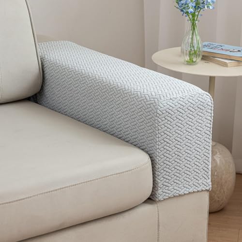 Yoovat Couch Arm Covers Sofa Arm Cover armrest Covers for Sofa Couch Armrest Cover Chair Arm Cover Set of 2 (Texture-Light Gray,Large (Set of 2)) - color: Texture-light Gray, size: Large (Set of 2)