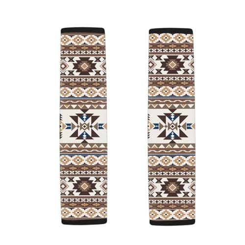 Fashion Aztec Car Seat Belt Pad Cover 2-Pack Soft Car Safety Seat Belt Strap Shoulder Pad Anti-Slip Shoulder Strap Protect Universal Fit Most Cars Women Men - color: Fashion Aztec Geometry