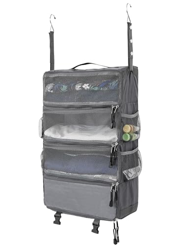 ELEZAY Hanging Packing Cubes All in One Ultra-Light Travel Shelves Portable Compression Organizer Bag Essentials for Carry-on Luggage Suitcase Closet Wardrobe Accessories Medium, Lightgrey - color: Lightgrey, size: Medium