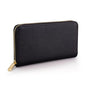 Luxury Real Leather Zip Around Travel Wallet | Large Capicity Card Holder Organizer | Classic Phone Clutch for Men Women (Black - Saffiano Leather) - color: Black - Saffiano Leather