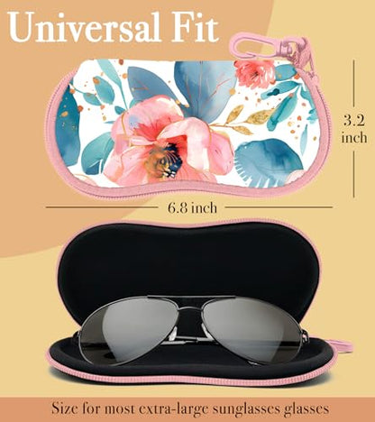Sunglasses Case Soft Glasses Cases for Women Pouch Eyeglass Bag Eye Glass Kids Girls Sun Glasses Cute Kawaii - color: Pink Peony